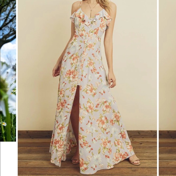 summer ruffle floral maxi dress - Picture 2 of 5